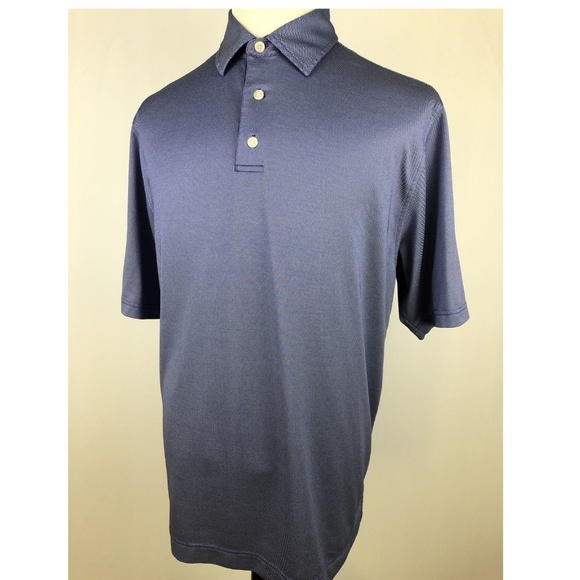 FootJoy FJ Mens Golf Polo Shirt Large Blue White - Picture 6 of 7